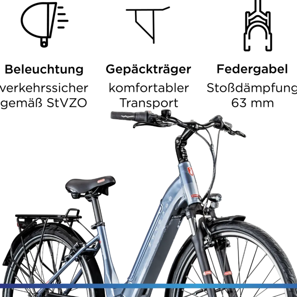 Zündapp Z909 E Bike Damen 28 Zoll Pedelec 150 - 170 cm Elektrofahrrad Bosch Damenfahrrad mit 7 Gang Schaltung E Fahrrad Hollandrad