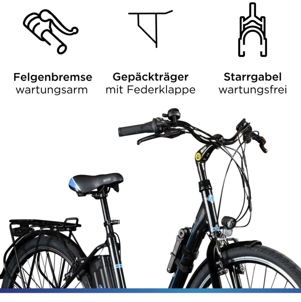 Zündapp Z505 E Bike Damen 28 Zoll Pedelec 160 - 185 cm 6 Gang Damenfahrrad E Fahrrad Hollandrad mit Licht