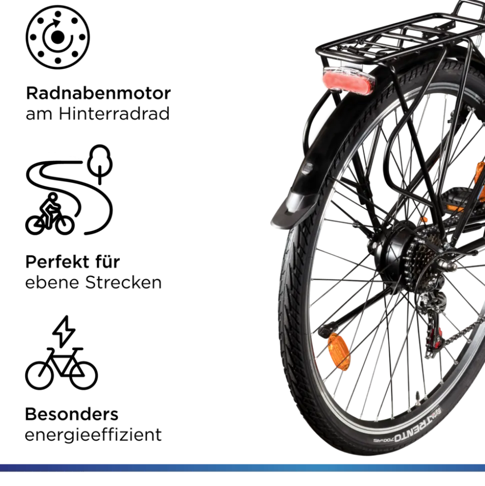 Zündapp Z505 E Bike Damen 28 Zoll Pedelec 160 - 185 cm 6 Gang Damenfahrrad E Fahrrad Hollandrad mit Licht