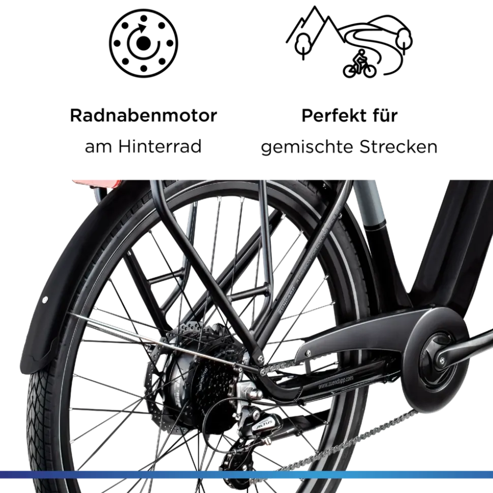 Zündapp Z810 E Bike Herren Trekkingrad ab 175 cm Elektrofahrrad 550 Wh Pedelec Trekking Rad Fahrrad mit 8 Gang und Beleuchtung StVZO