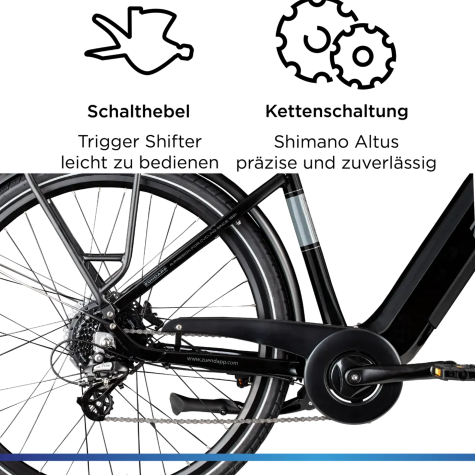 Zündapp Z810 E Bike Herren Trekkingrad ab 175 cm Elektrofahrrad 550 Wh Pedelec Trekking Rad Fahrrad mit 8 Gang und Beleuchtung StVZO
