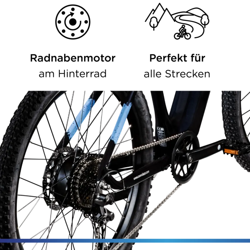 Zündapp Z808 E Bike Mountainbike 27,5" für Herren ab 155 cm Pedelec 10 Gang Elektrofahrrad 540Wh Scheibenbremsen