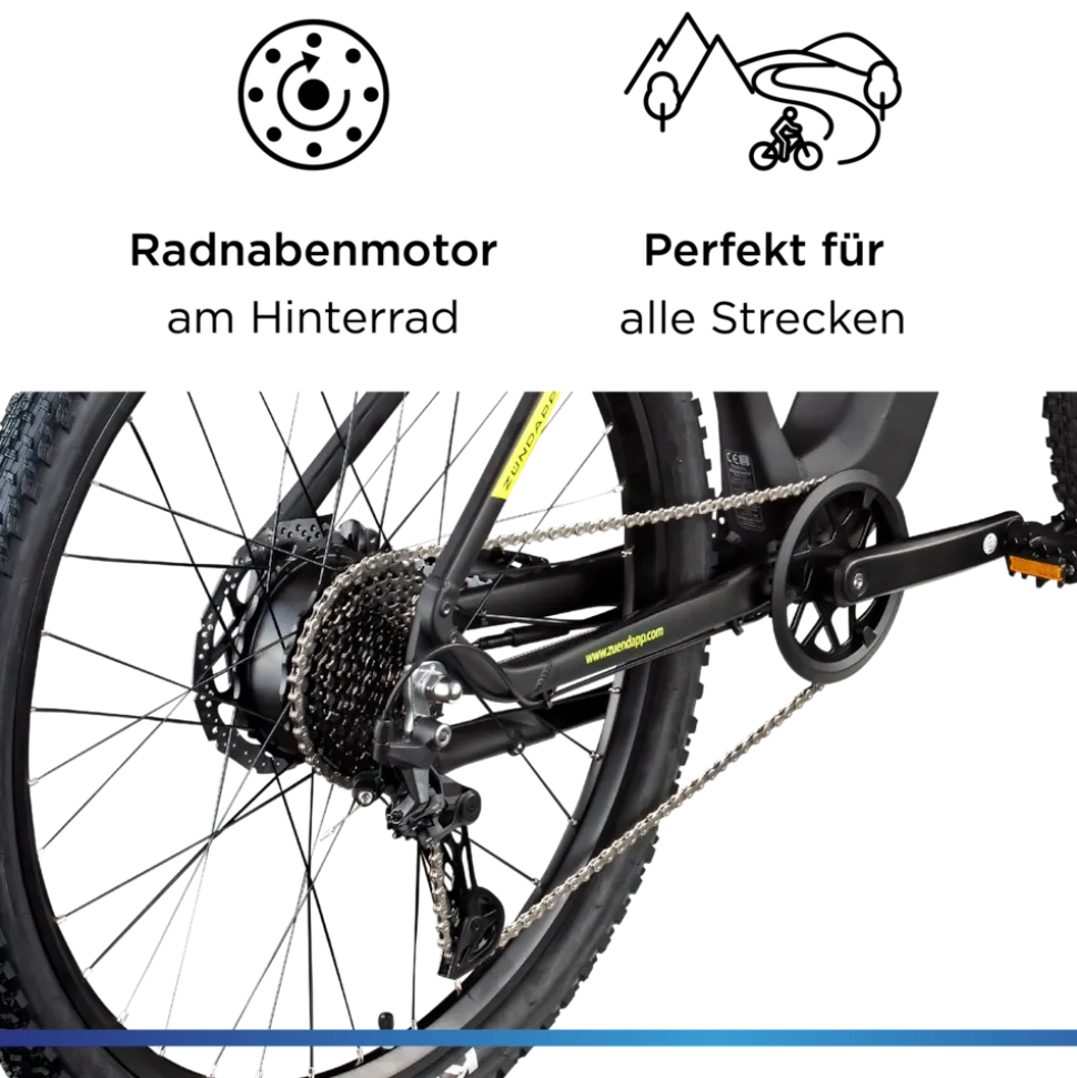 Zündapp Z808 E Bike Mountainbike 29" für Herren ab 160 cm Pedelec 10 Gang Elektrofahrrad 540Wh Scheibenbremsen
