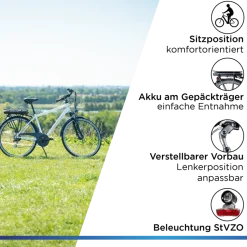 Zündapp Z802 E Bike 28 Zoll Herren Trekkingrad 21 Gang Elektrofahrrad StVZO 165 - 185 cm Pedelec Elektro Trekking Fahrrad