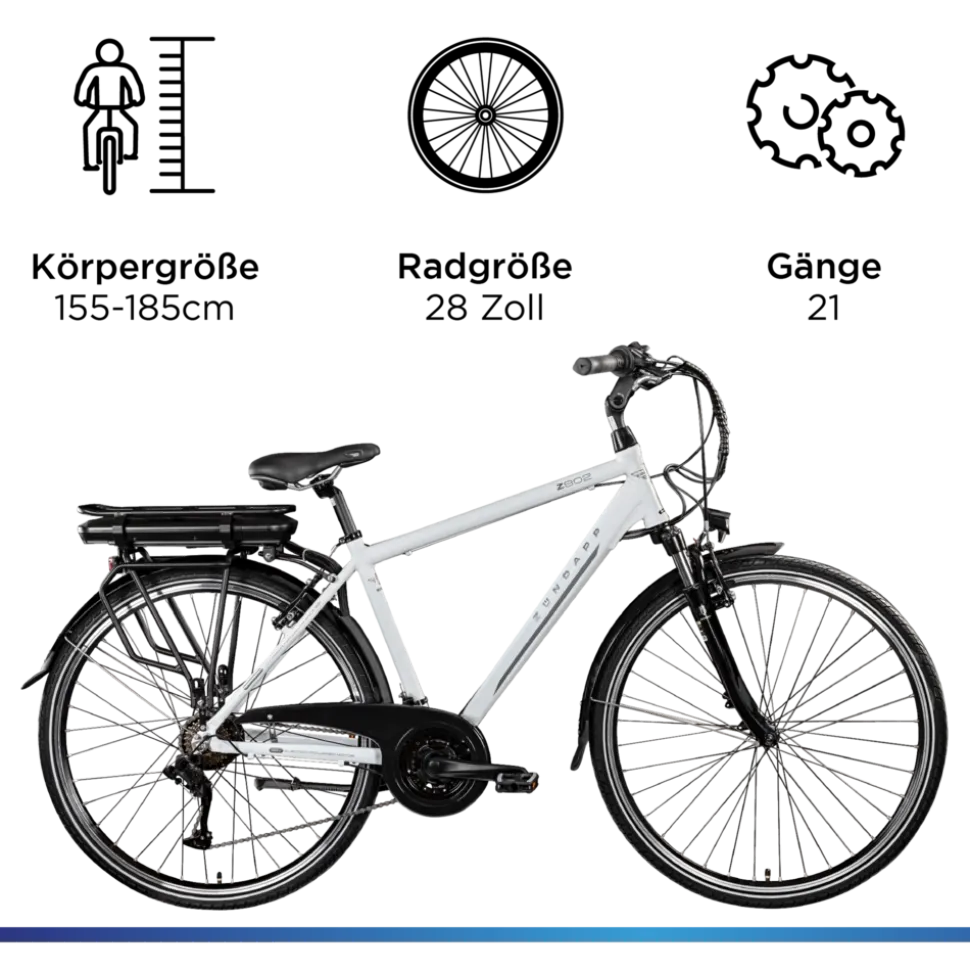 Zündapp Z802 E Bike 28 Zoll Herren Trekkingrad 21 Gang Elektrofahrrad StVZO 165 - 185 cm Pedelec Elektro Trekking Fahrrad