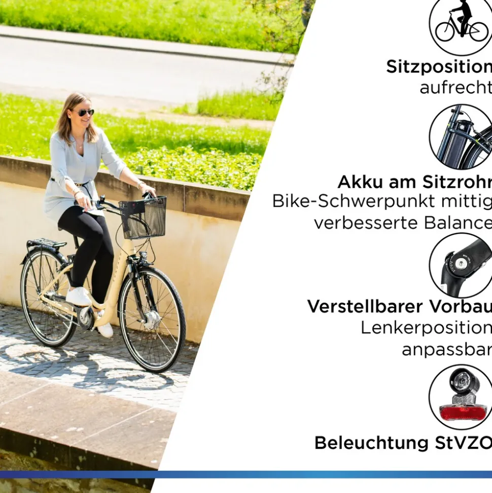 Zündapp Z517 E Bike 28 Zoll Pedelec Hollandrad E Fahrrad Damen 155 - 190 cm mit 7 Gang Nabenschaltung Rücktritt Citybike Nabenmotor