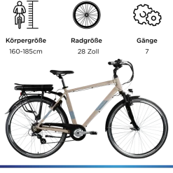 Zündapp Z807 E Bike 28 Zoll Trekkingrad 7 Gang Elektrofahrrad StVZO 155 - 185 cm Pedelec Elektro Trekking Fahrrad