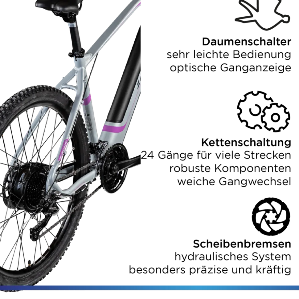 Zündapp Z808 E-Mountainbike für Damen und Herren ab 170 cm E Bike 27,5 Zoll EMTB Hardtail Pedelec Fahrrad Elektrofahrrad