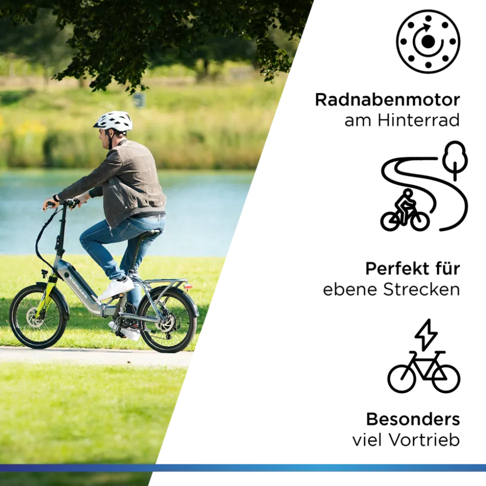 Zündapp ZT20R Ebike Klapprad für Erwachsene 145 - 185 cm Pedelec für Damen und Herren 20 Zoll mit 6 Gängen Elektro Bike Faltrad