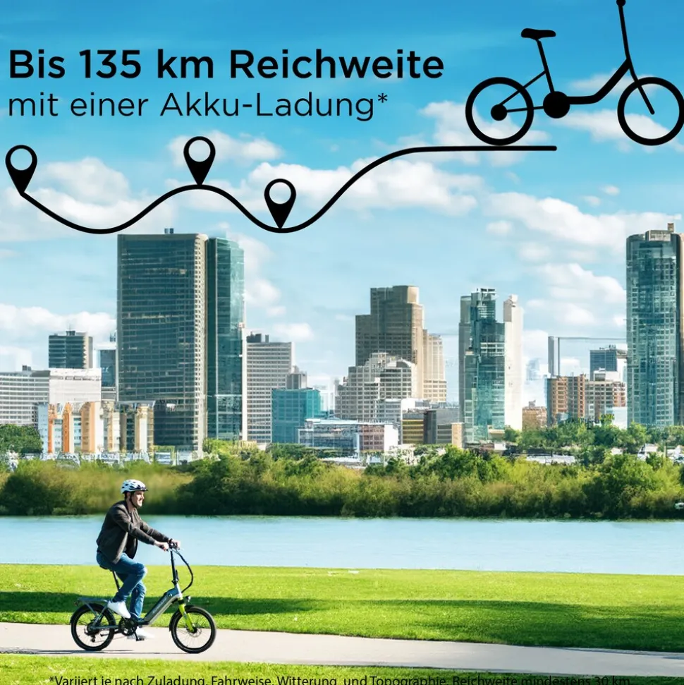 Zündapp ZT20R Ebike Klapprad für Erwachsene 145 - 185 cm Pedelec für Damen und Herren 20 Zoll mit 6 Gängen Elektro Bike Faltrad