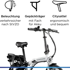 Zündapp Z120 20 Zoll E Bike Elektro Bike Pedelec Faltrad E Klapprad E Fahrräder leichte Ebikes 20" Urban E Bikes Stadtrad