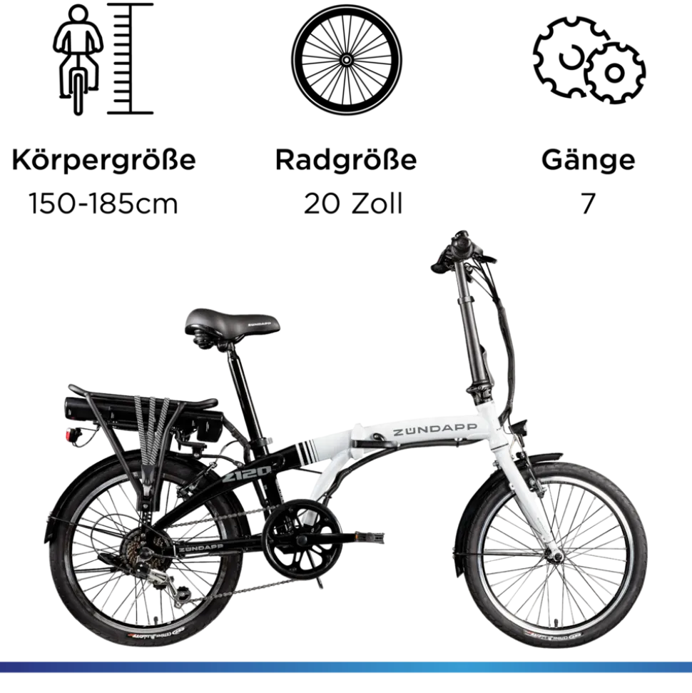 Zündapp Z120 20 Zoll E Bike Elektro Bike Pedelec Faltrad E Klapprad E Fahrräder leichte Ebikes 20" Urban E Bikes Stadtrad