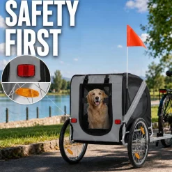 zoomundo Hundeanhänger Fahrradanhänger für Hunde - in Dunkelgrau/Schwarz - Silver Frame