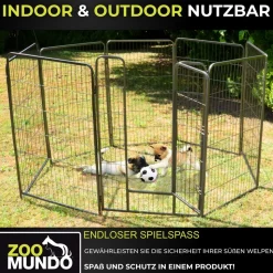 zoomundo Welpenauslauf / Freilaufgehege 8-Eck - XL - BLACK EDITION