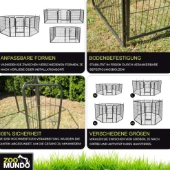 zoomundo Welpenauslauf / Freilaufgehege 8-Eck - XL - BLACK EDITION