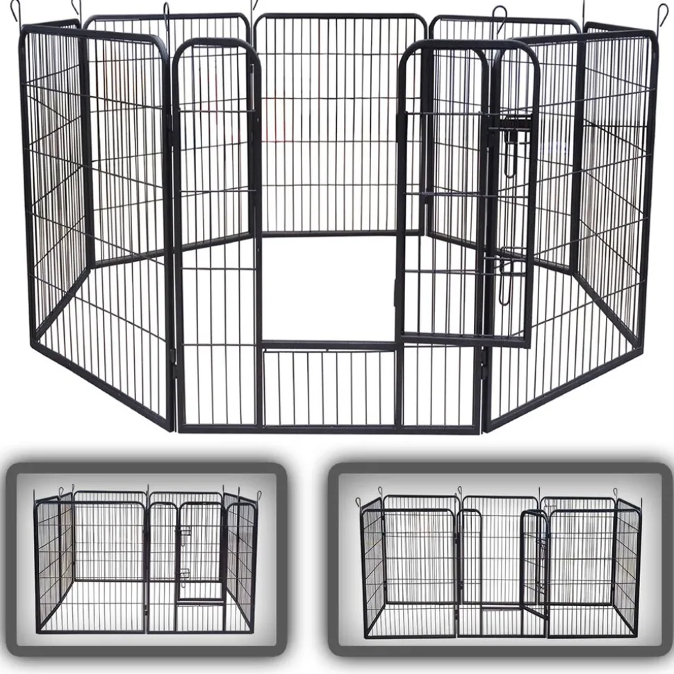 zoomundo Welpenauslauf / Freilaufgehege 8-Eck - XL - BLACK EDITION