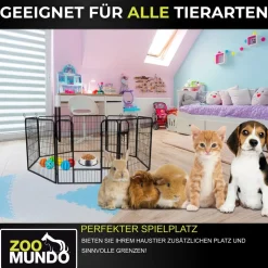 zoomundo Welpenauslauf / Freilaufgehege 8-Eck - XL - BLACK EDITION