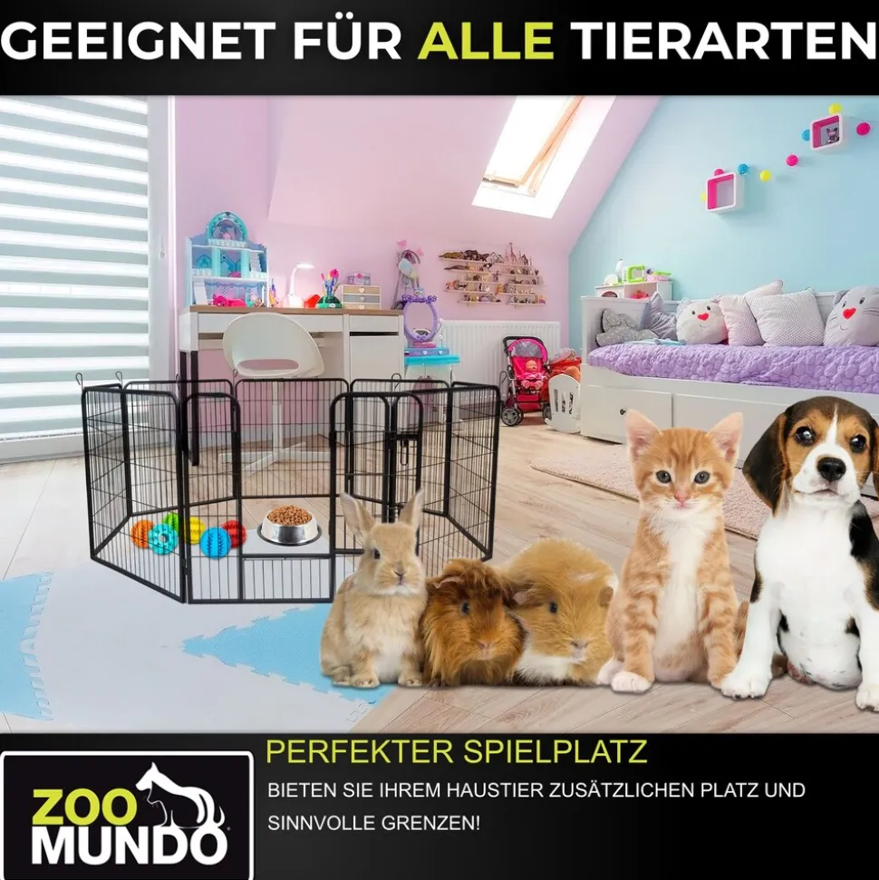 zoomundo Welpenauslauf / Freilaufgehege 8-Eck - XL - BLACK EDITION