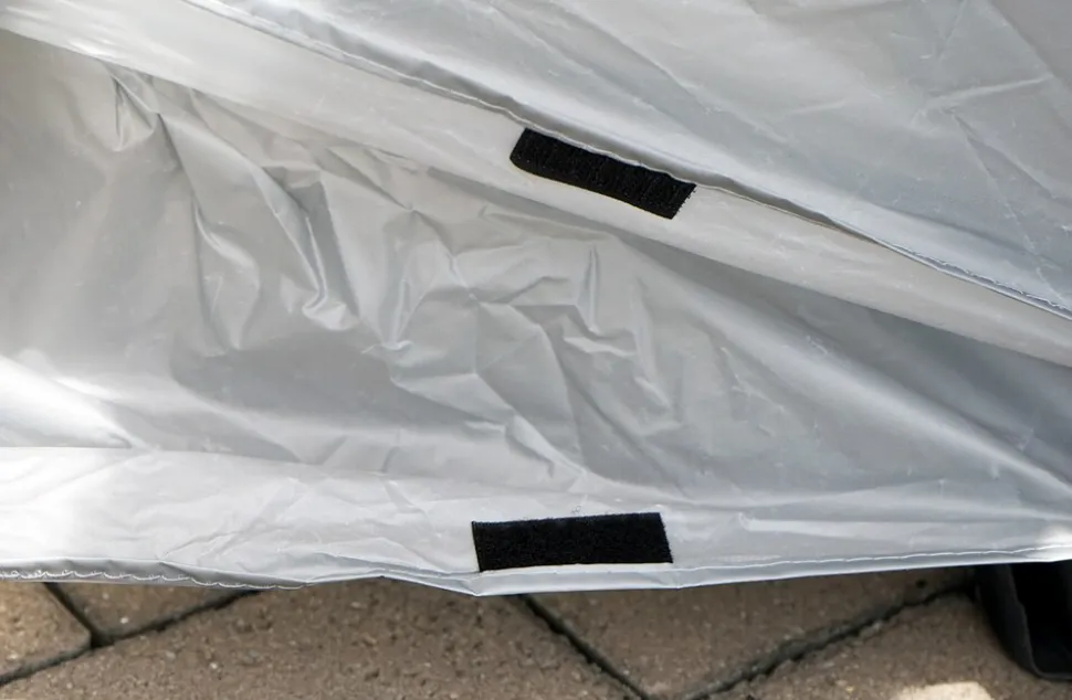 Zweirad-Faltgarage, bis 29" E-Bikes, mit Klettverschluss in der Mitte, Größe: 100 x 200 cm, Farbe: grau